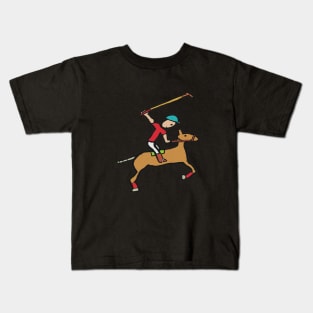 Polo Playing Horse and Rider Kids T-Shirt
